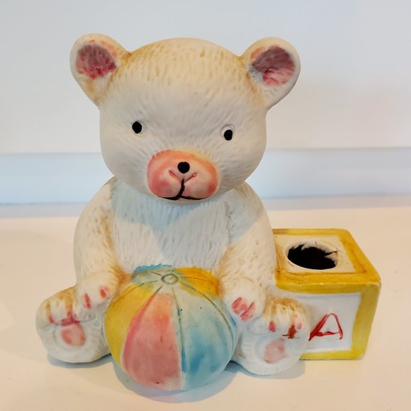 Other - Teddy Bear Planter, Retro Nursery Decor, Baby Shower Gift, Bear Decor, Figurine